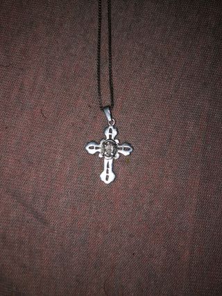 Colgante Cruz Swarovski Plata Artesanal