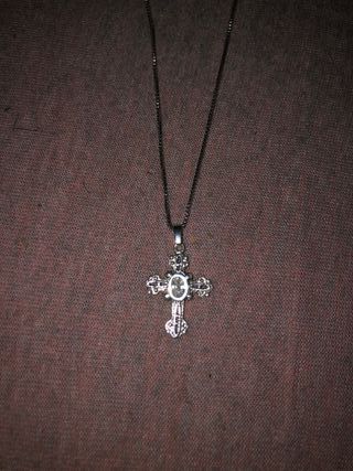 Colgante Cruz Swarovski Plata Artesanal