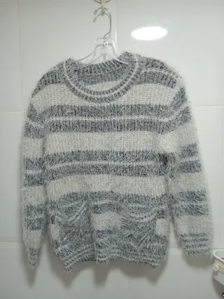 Jersey MOYSE Talla M/L Rayas Gris y Blanco