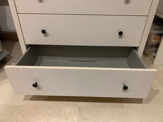 Cómoda blanca 3 cajones 90x45x80