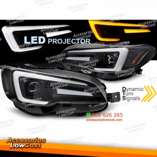 FAROS DELANTEROS LED DRL NEGROS PARA SUBARU WRX 1