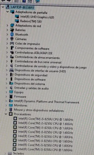 HP i5-8250U 16GB RAM SSD 256GB y HDD 1TB