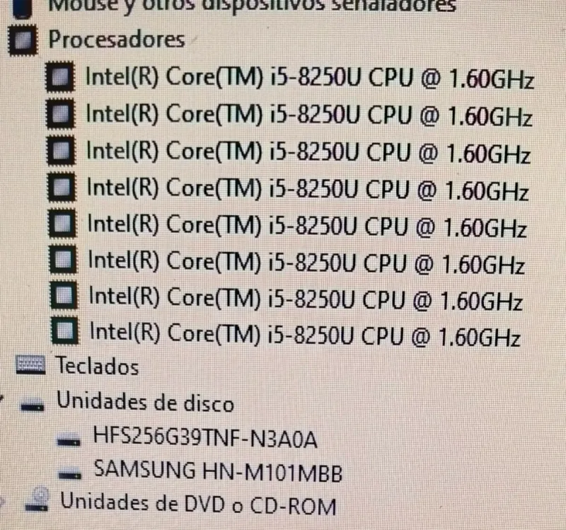 HP i5-8250U 16GB RAM SSD 256GB y HDD 1TB afbeelding 8