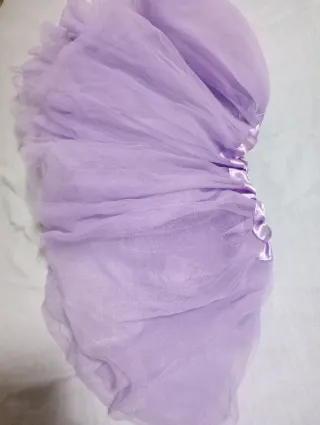 Tutú violeta de tul con cintura satinada