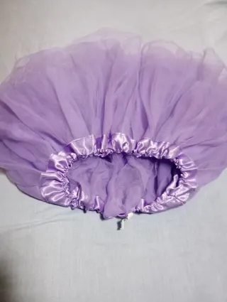 Tutú violeta de tul con cintura satinada