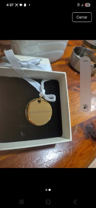 Medalla Ramo Novia Baño Oro