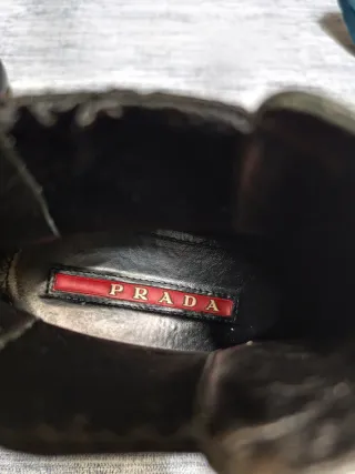 Prada chelsea da donna in pelle nera taglia 39