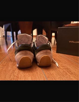 Scarpe Williams Wilson Camoscio Pelle Beige Verde