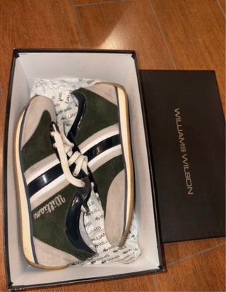 Scarpe Williams Wilson Camoscio Pelle Beige Verde