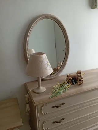 Espejo ovalado vintage madera maciza