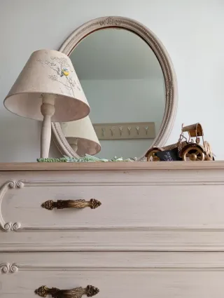 Espejo ovalado vintage madera maciza