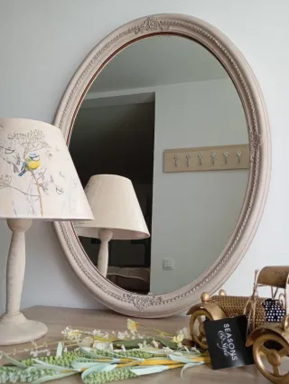 Espejo ovalado vintage madera maciza