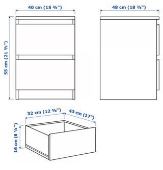 Mesita de noche Ikea Malm blanca