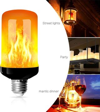 Bombilla LED Fuego StillCool E27 Bombilla LED E27 con efecto llama con 4 modos de iluminación, luces decorativas para interior de Halloween, Navidad, fiesta de boda, jardín, casa