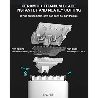 ENCHEN Cortapelos profesional inalámbrico,máquina de corte de pelo recargable, para barba, todo en uno, kit de corte de pelo eléctrico para barba, para hombres, mujeres y bebés (blanco)
