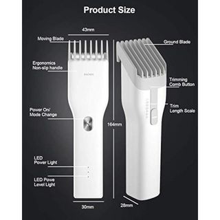 ENCHEN Cortapelos profesional inalámbrico,máquina de corte de pelo recargable, para barba, todo en uno, kit de corte de pelo eléctrico para barba, para hombres, mujeres y bebés (blanco)