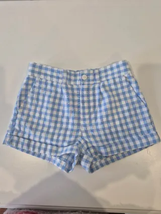 Bermudas Mi Canesú a cuadros azul T3