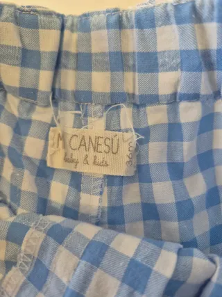 Bermudas Mi Canesú a cuadros azul T3