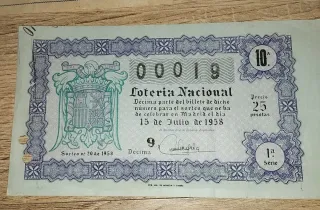 3 Billetes Lotería Nacional 1958-1966