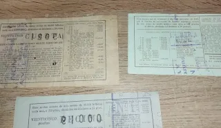 3 Billetes Lotería Nacional 1958-1966