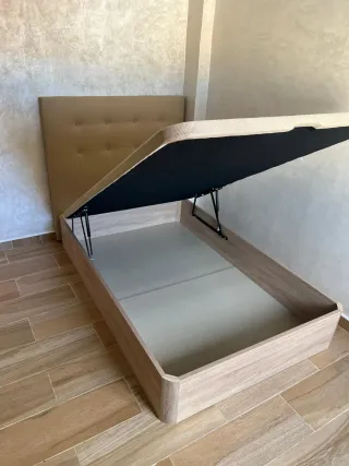 Camas nuevas , bases tapizadas,  somieres