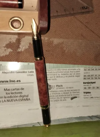 Set Iridium Caja Madera Pluma y Bolígrafo