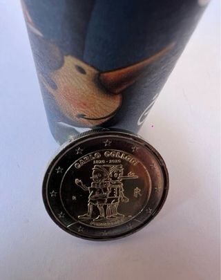 Moneda 2 Euro Pinocchio Carlo Collodi 1826-2020