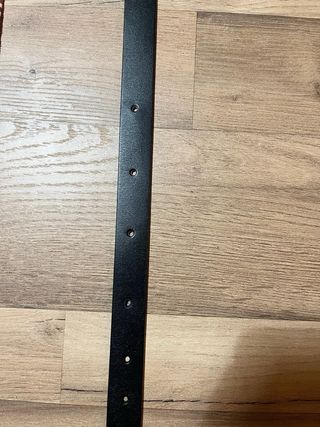 Cintura nera vera pelle 100 cm fibbia metallica