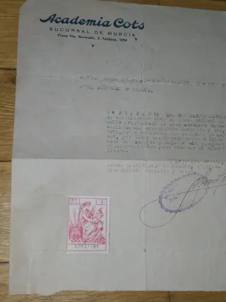 Documentos antiguos foto militar Murcia especies