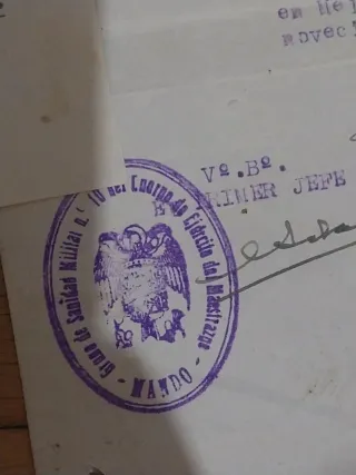 Documentos antiguos foto militar Murcia especies