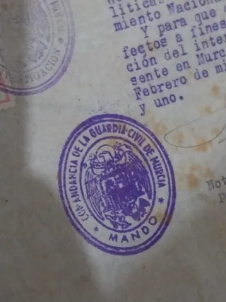 Documentos antiguos foto militar Murcia especies