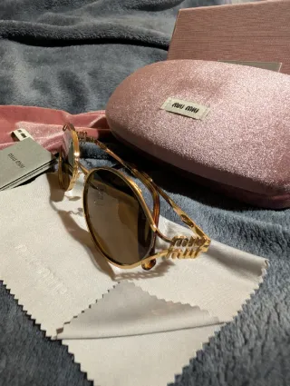 Occhiali Miu Miu Donna Oro Marrone