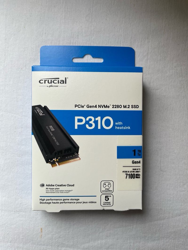 SSD Crucial P310 1TB PCIe Gen4 NVMe M.2 PRECINTADO