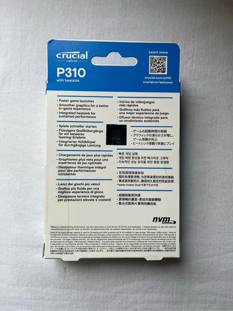 SSD Crucial P310 1TB PCIe Gen4 NVMe M.2 PRECINTADO afbeelding 4