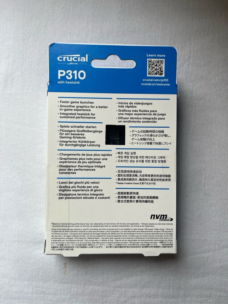SSD Crucial P310 1TB PCIe Gen4 NVMe M.2 PRECINTADO afbeelding 3