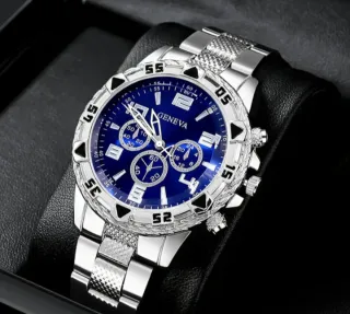 Reloj Geneva Azul y Plateado