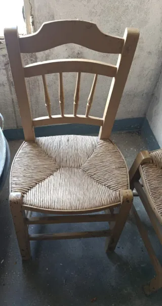 Sedie in vimini in legno