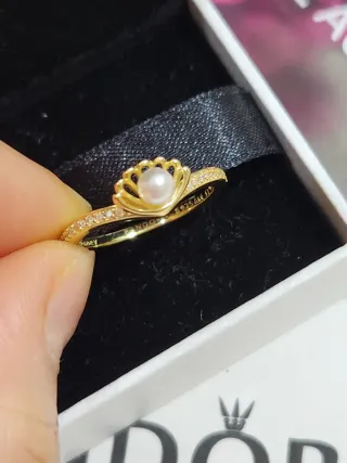 Anillo Princesa Ariel Perla Disney Talla 52