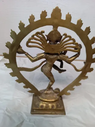 SHIVA NATARANJA bailando. Figura de bronce