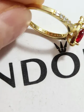 Anillo Pandora Corazón Rojo Talla 52