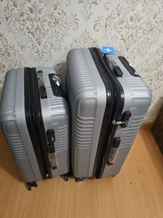 Maletas de viaje plateadas (2 unidades)