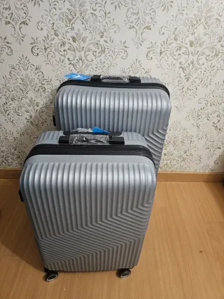 Maletas de viaje plateadas (2 unidades)