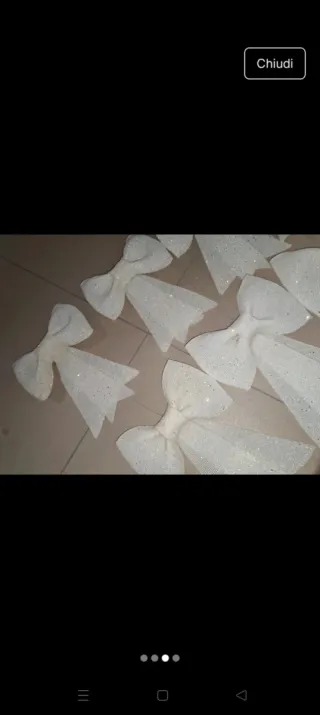 Addobbi Natalizi Fiocchi Bianchi Glitter