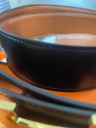 Cinturón Hermes H Negro Dorado