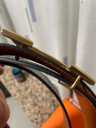 Cinturón Hermes H Negro Dorado