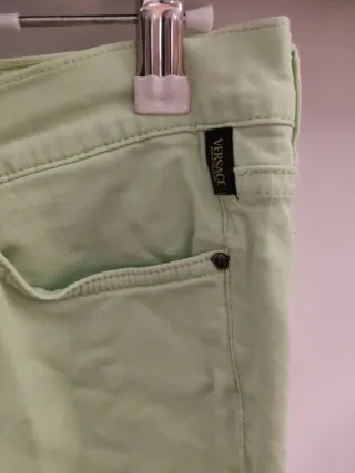Pantalones Vaqueros Versace Verdes talla 38 Perfec