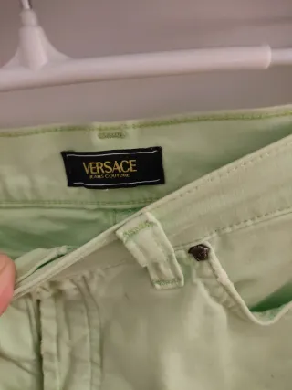 Pantalones Vaqueros Versace Verdes talla 38 Perfec