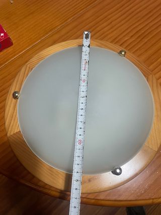 Lámpara Techo Madera y Cristal LED