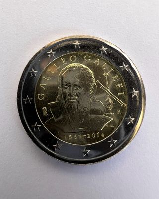 Moneda 2 Euro Galileo Galilei 1564-2014