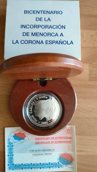 10 Euros plata España 2002 incorporación Menorca